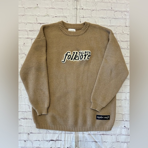 Taylor Swift Sweaters - Taylor Swift Authentic Folklore Cable knit Cabin Sweater Beige Size Medium